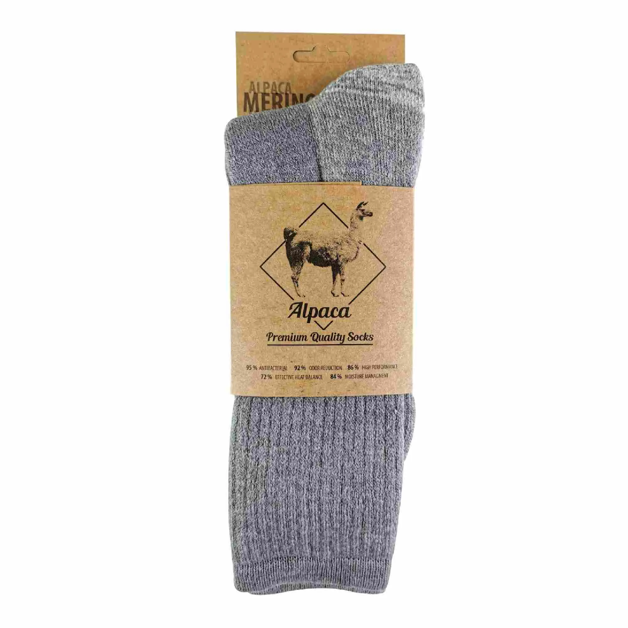 1 Pack Mens Alpaca Merino Wool Heavyweight Hiking Socks