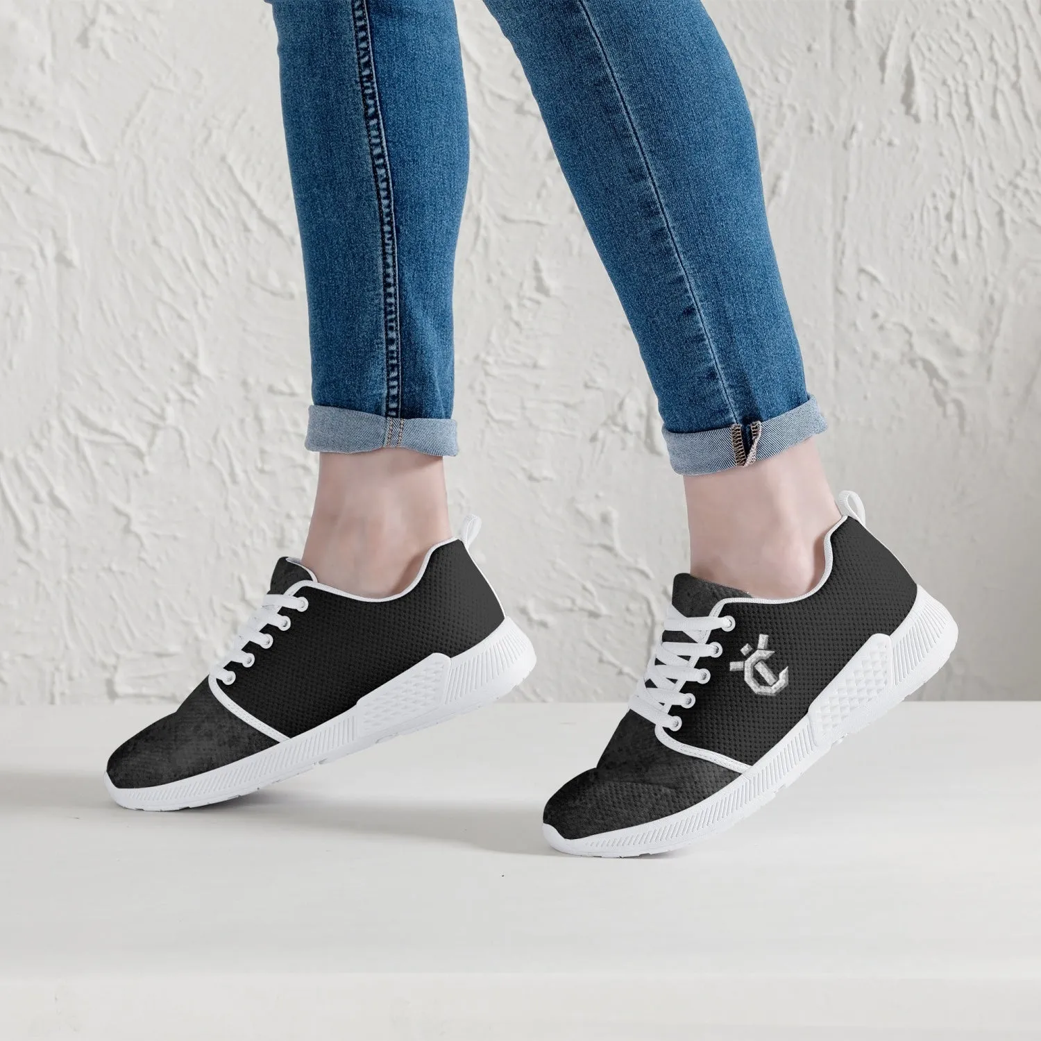 175. Stylish Mesh Running Shoes - White/Black