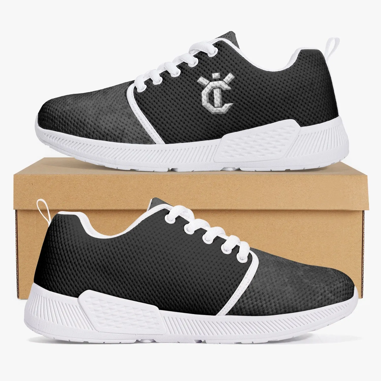 175. Stylish Mesh Running Shoes - White/Black