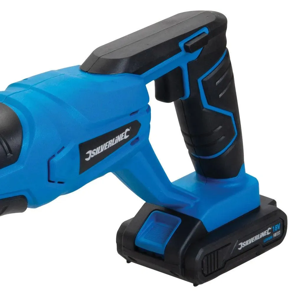 18V Cordless Reciprocating Saw   Li-ion Battery & Fast Charger Silverline 953452