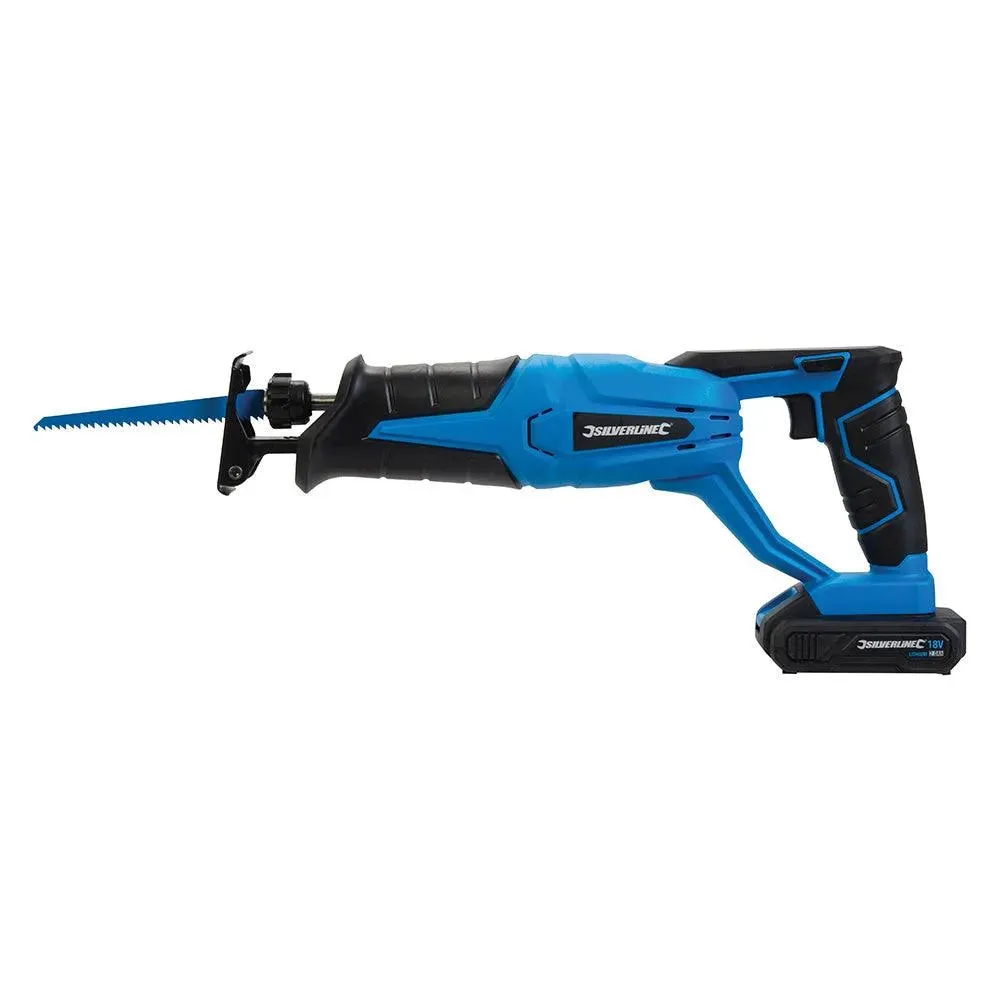 18V Cordless Reciprocating Saw   Li-ion Battery & Fast Charger Silverline 953452