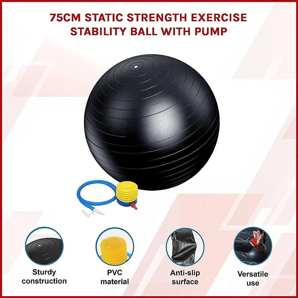 75cm Static Strength Exercise Stability Ball with Pump [ONLINE ONLY]