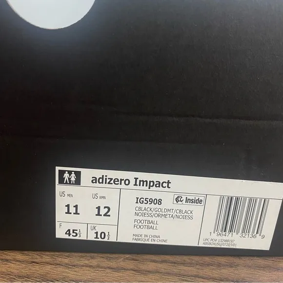 Adidas Adizero Black Impact Speed Coronation Football Cleats IG5908 Mens Size 11