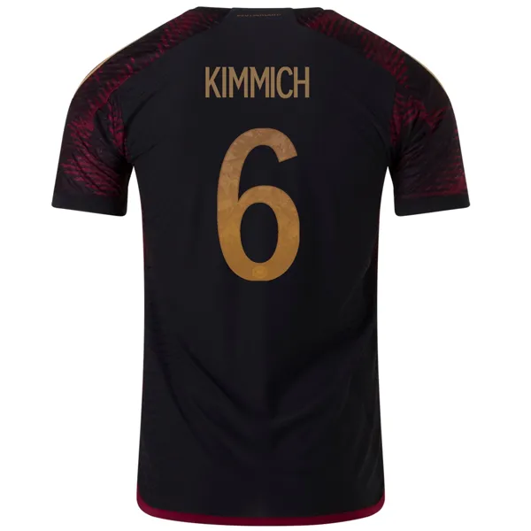 adidas Germany Authentic Joshua Kimmich Away Jersey 22/23 (Black/Burgundy)
