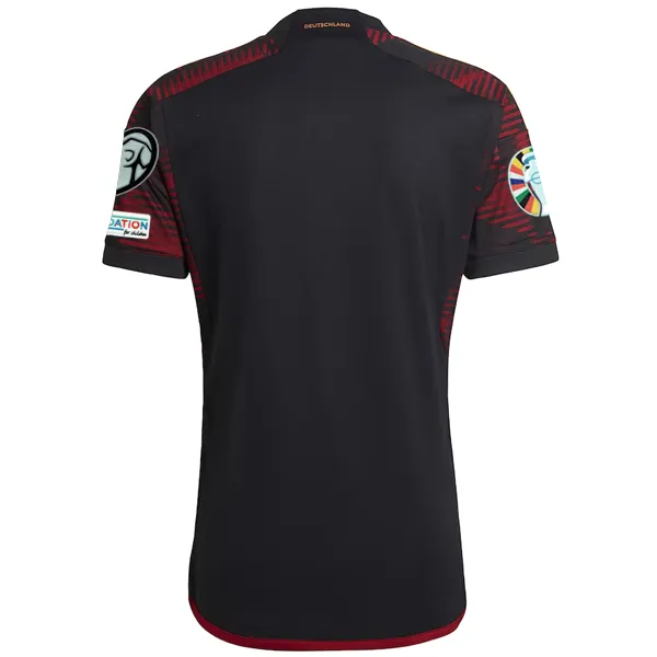 adidas Germany Away Jersey w/ Euro Qualifier Patches 22/23 (Black/Burgundy)