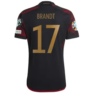 adidas Germany Julian Brandt Away Jersey w/ Euro Qualifier Patches 22/23 (Black/Burgundy)