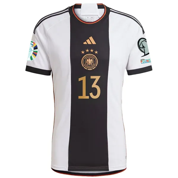 adidas Germany Thomas Muller Home Jersey w/ Euro Qualifying Patches 22/23 (White/Black)