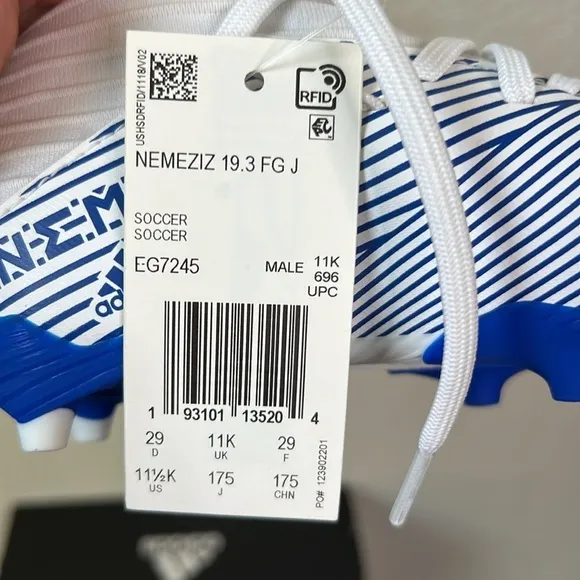 Adidas Nemeziz Soccer Cleats Blue And White Size 11.5