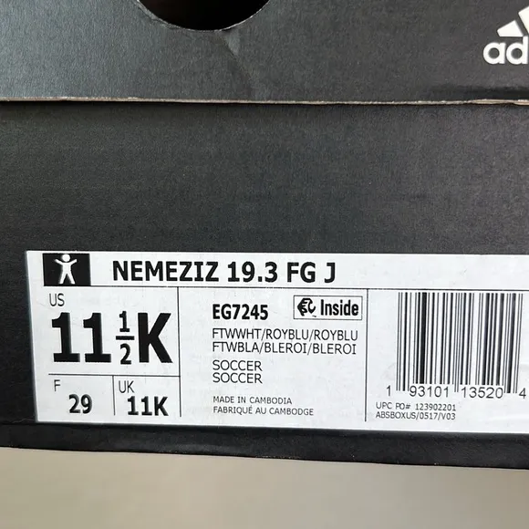 Adidas Nemeziz Soccer Cleats Blue And White Size 11.5