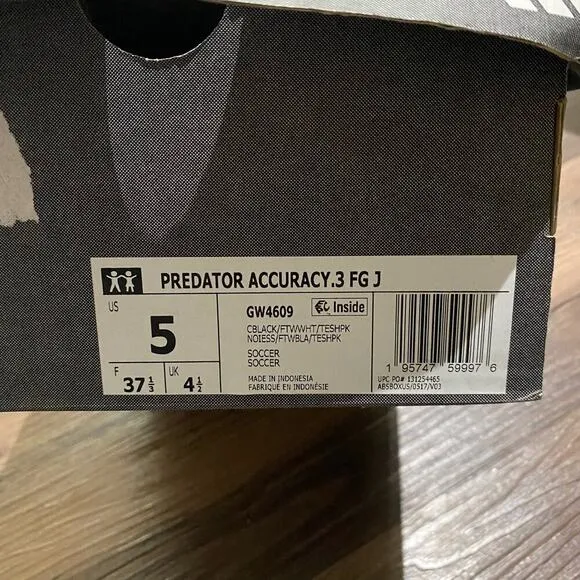 Adidas Predictor Accuracy .3 Fg J sz 5 soccer cleats NWT