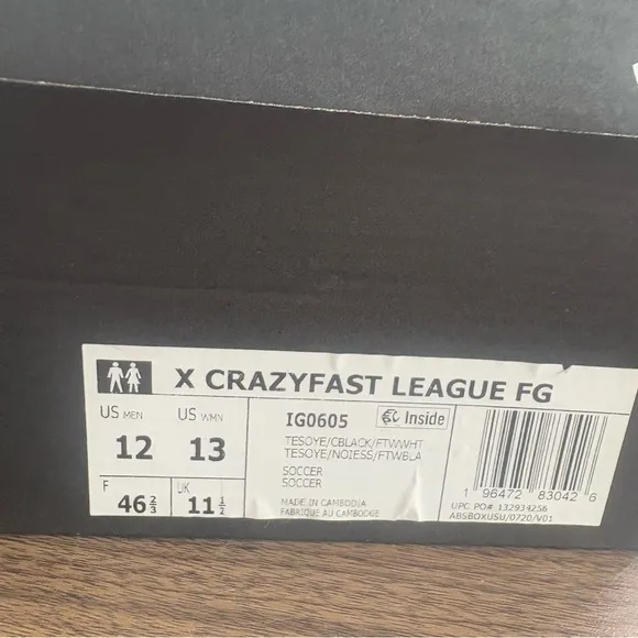 Adidas X Crazyfast League FG Yellow Athletic Soccer Cleats IG0605 Men’s Sz 12