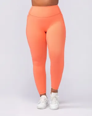 Agility Pocket Ankle Length Leggings - Hot Coral