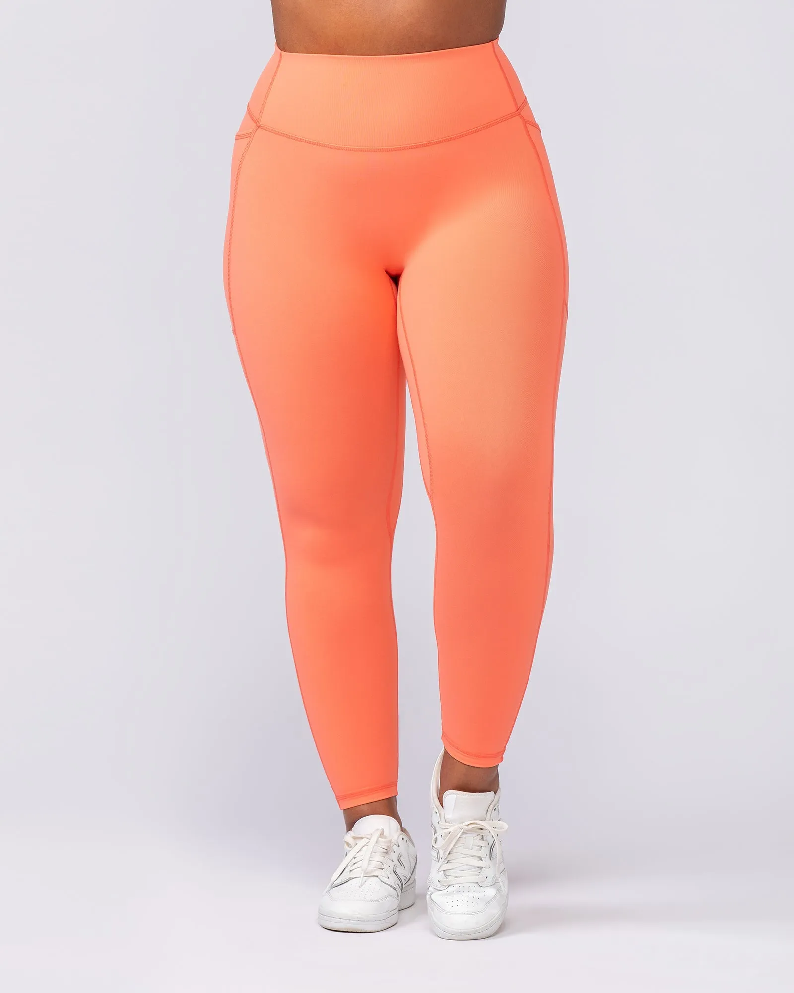 Agility Pocket Ankle Length Leggings - Hot Coral