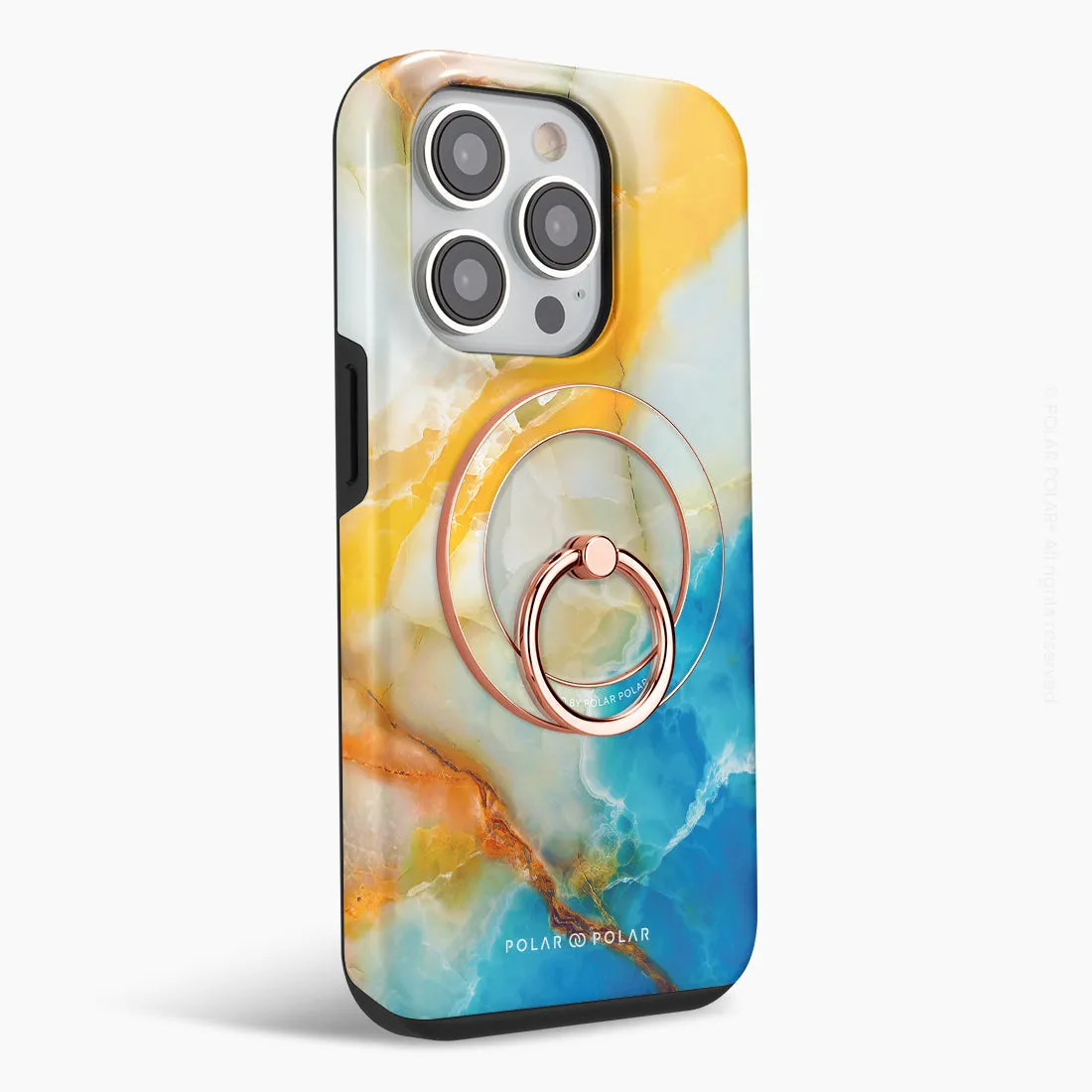Aqua Sunlight - Rose Gold MagSafe Phone Grip and Ring Holder Stand
