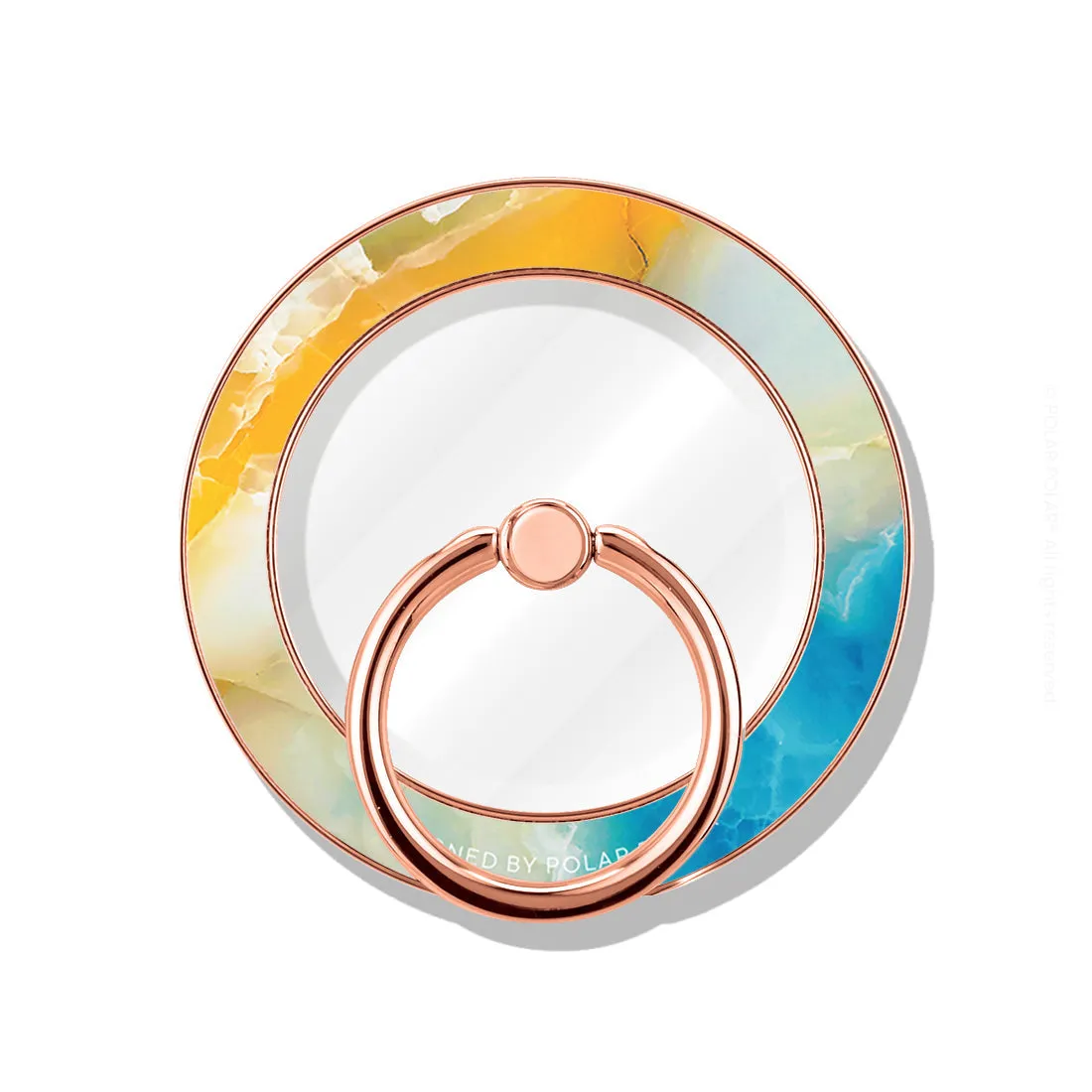Aqua Sunlight - Rose Gold MagSafe Phone Grip and Ring Holder Stand