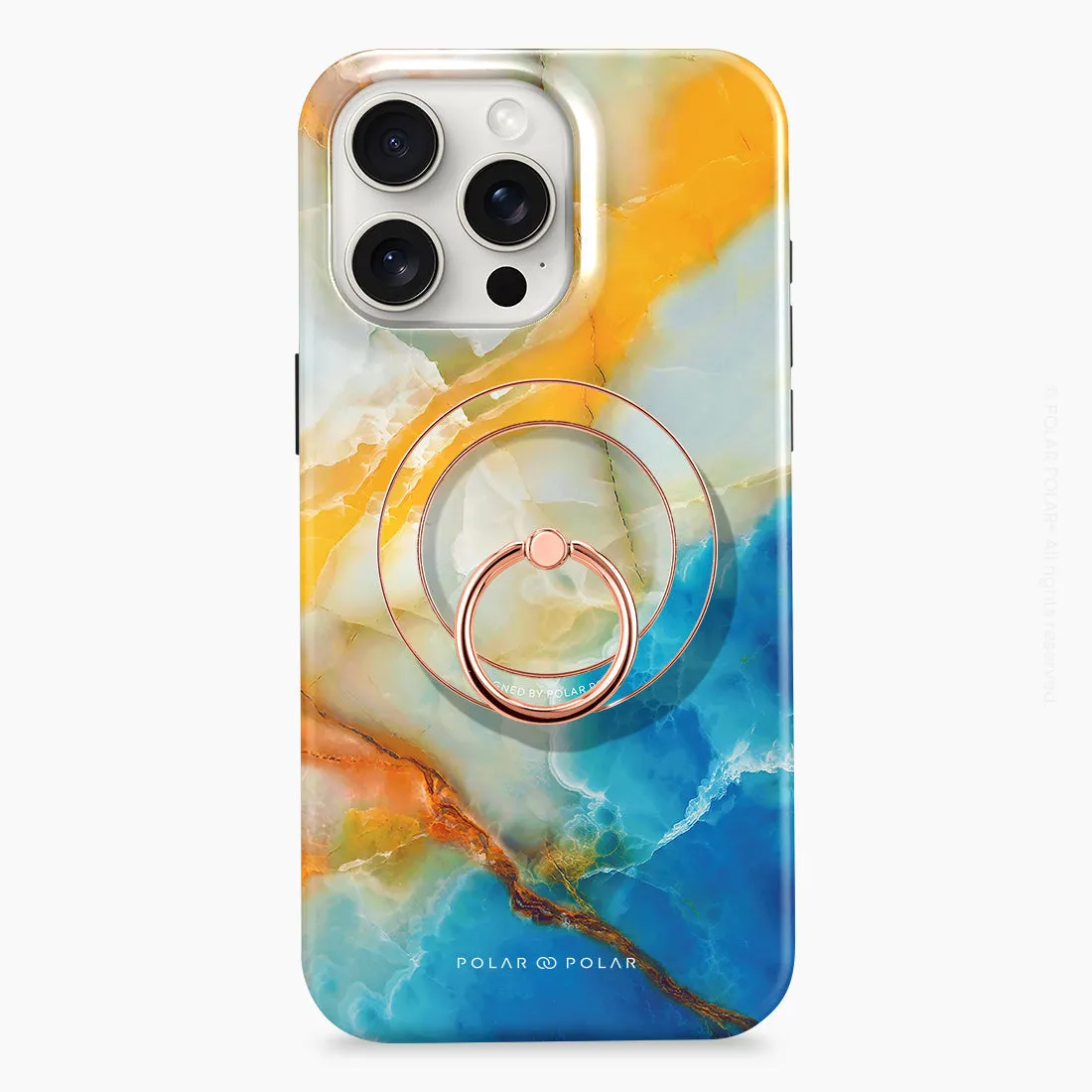 Aqua Sunlight - Rose Gold MagSafe Phone Grip and Ring Holder Stand