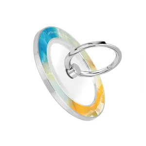 Aqua Sunlight - Silver MagSafe Phone Grip and Ring Holder Stand