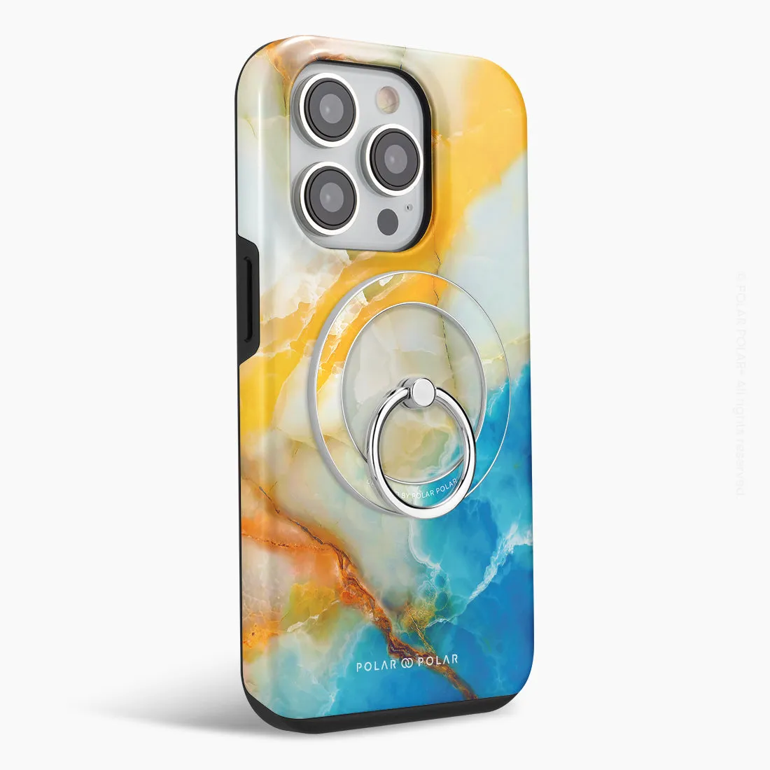Aqua Sunlight - Silver MagSafe Phone Grip and Ring Holder Stand
