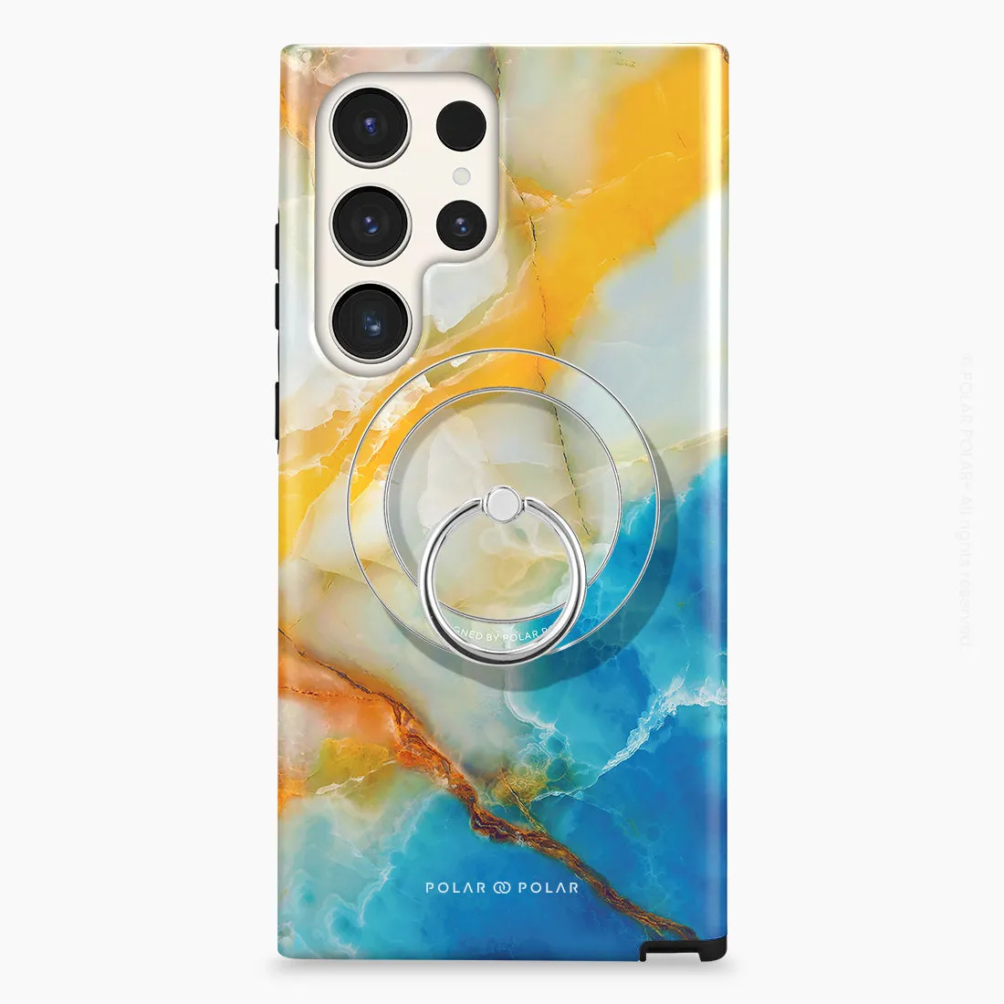Aqua Sunlight - Silver MagSafe Phone Grip and Ring Holder Stand