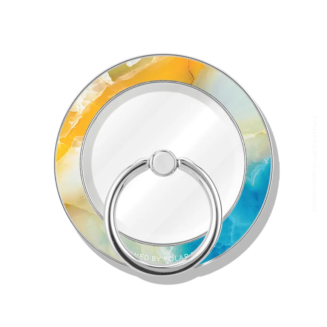 Aqua Sunlight - Silver MagSafe Phone Grip and Ring Holder Stand