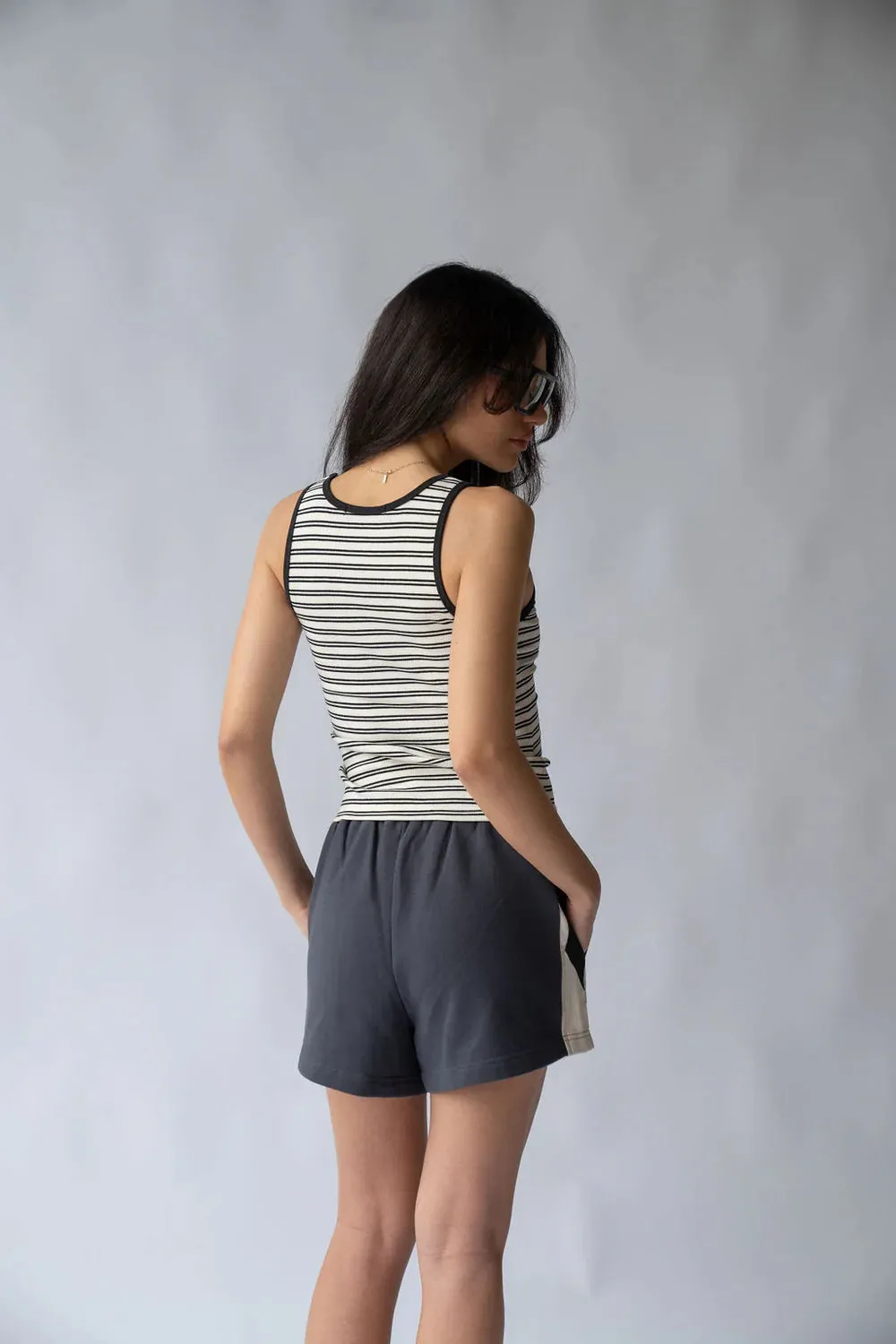 Araminta James - Mio Tank Noir Stripe