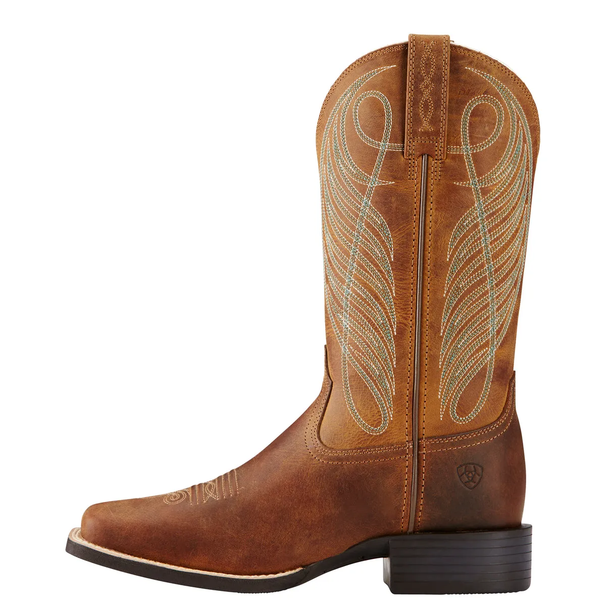 Ariat Women's Round Up Wide Square Toe Boot - Powder Brown