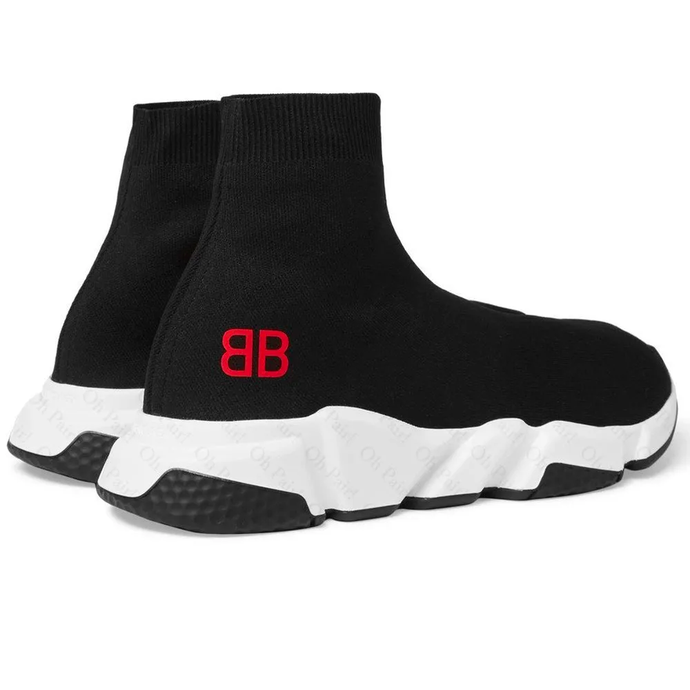 Balenciagaa Speed Trainer Black (Red logo) (Dot Perfect)