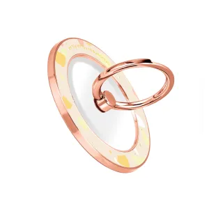 Beige Terrazzo - Rose Gold MagSafe Phone Grip and Ring Holder Stand