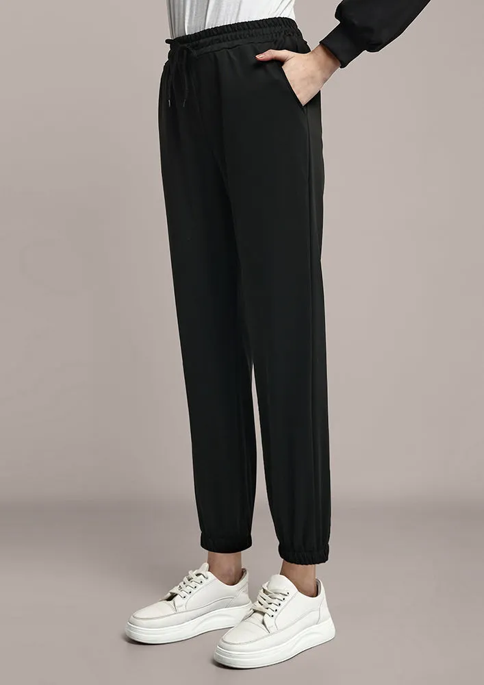 Black Graphic Sweatshirt and Track Pant Set