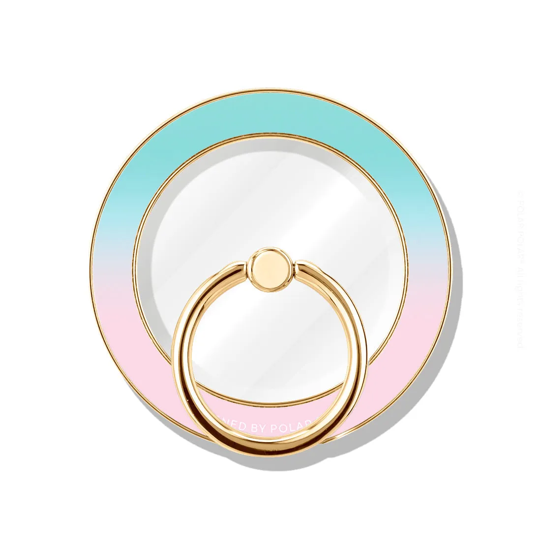 Blue Pink Pastel - Golden MagSafe Phone Grip and Ring Holder Stand