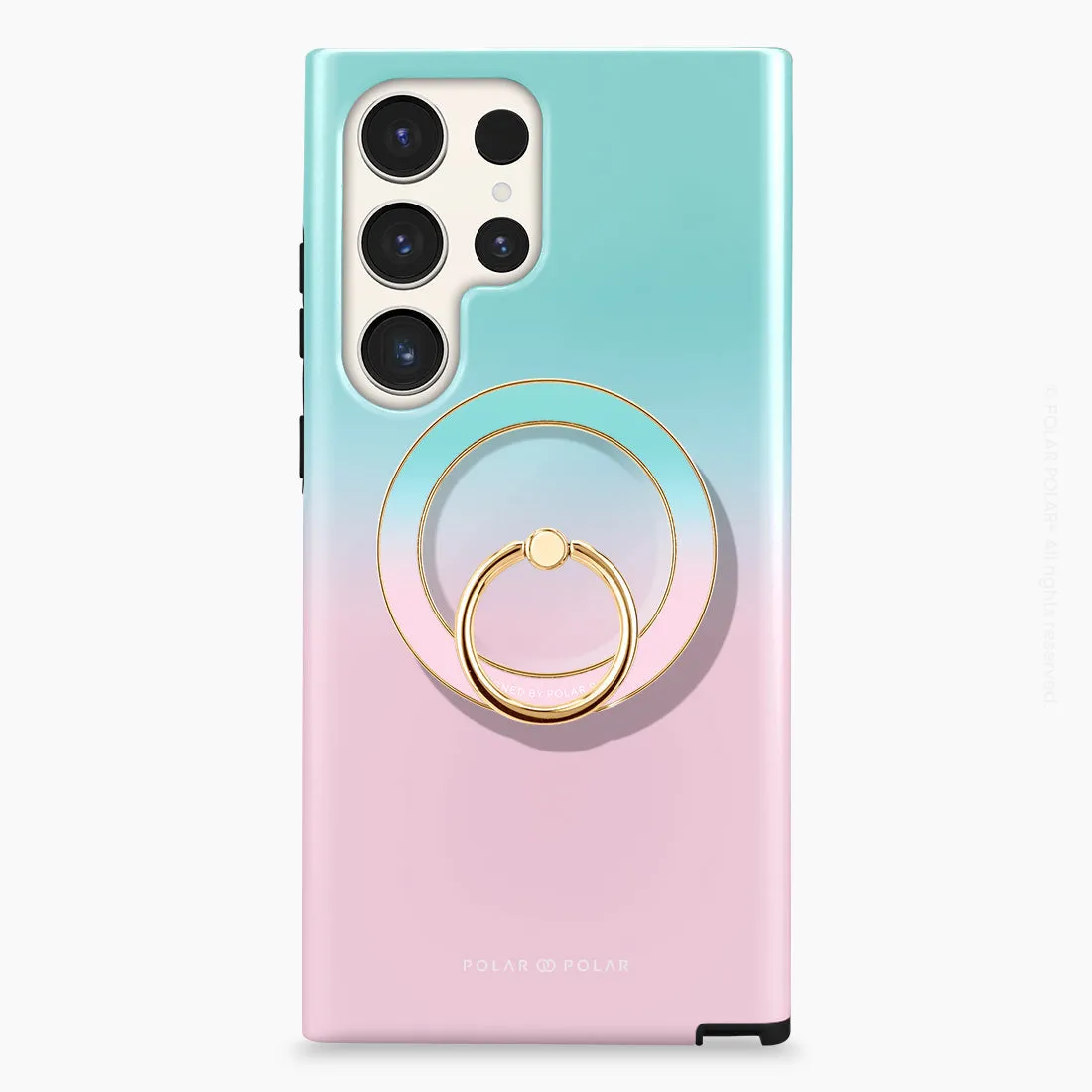 Blue Pink Pastel - Golden MagSafe Phone Grip and Ring Holder Stand