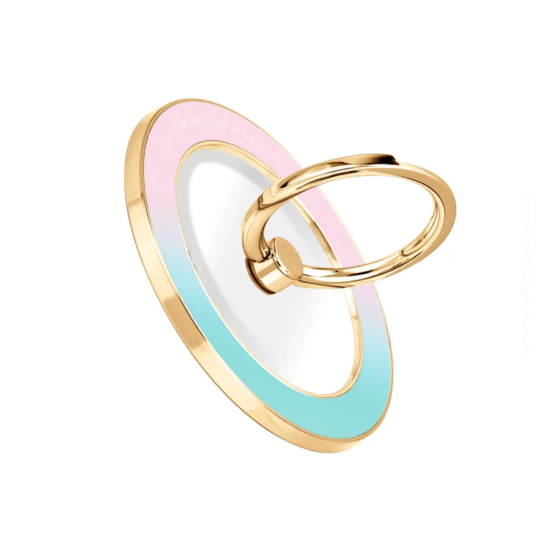 Blue Pink Pastel - Golden MagSafe Phone Grip and Ring Holder Stand