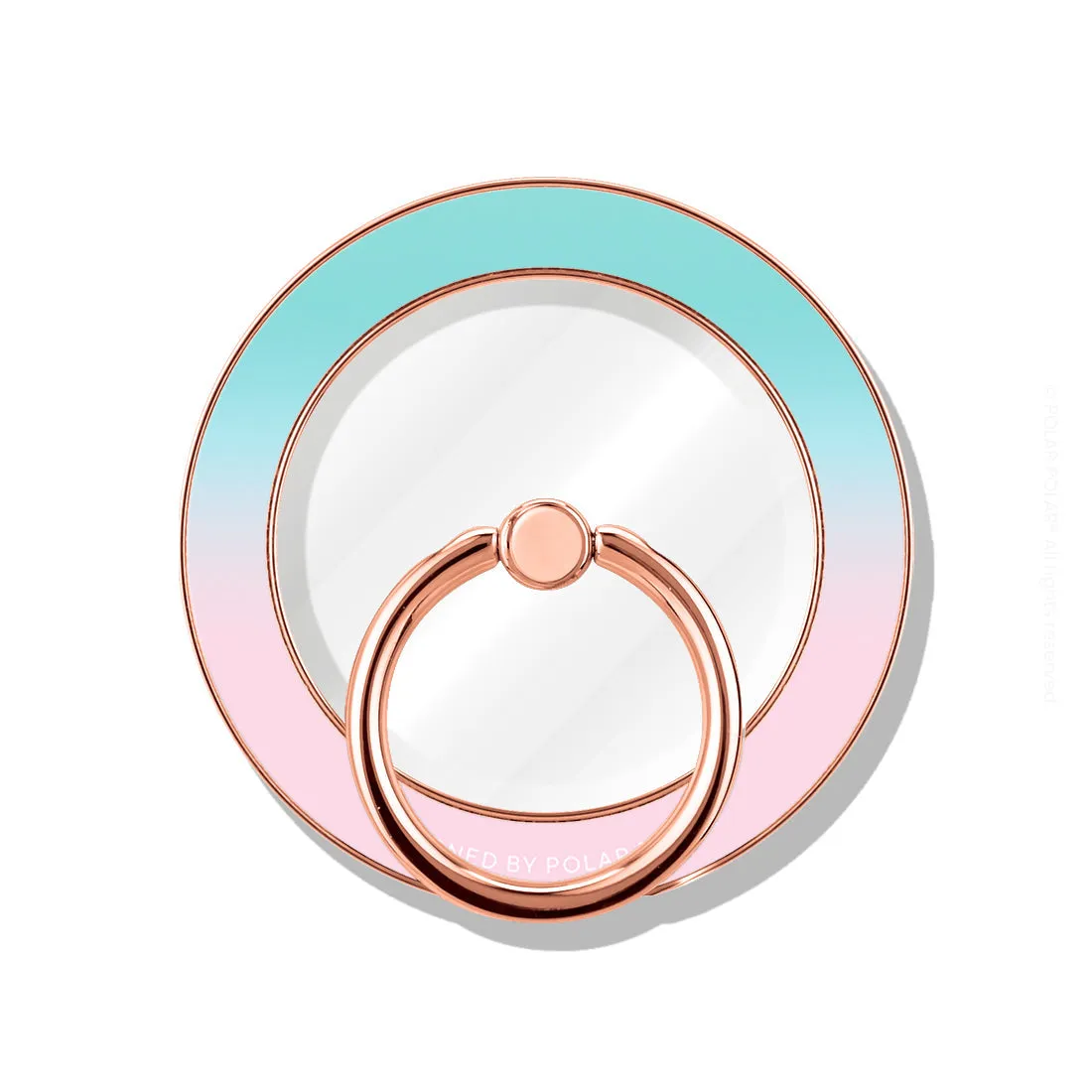 Blue Pink Pastel - Rose Gold MagSafe Phone Grip and Ring Holder Stand