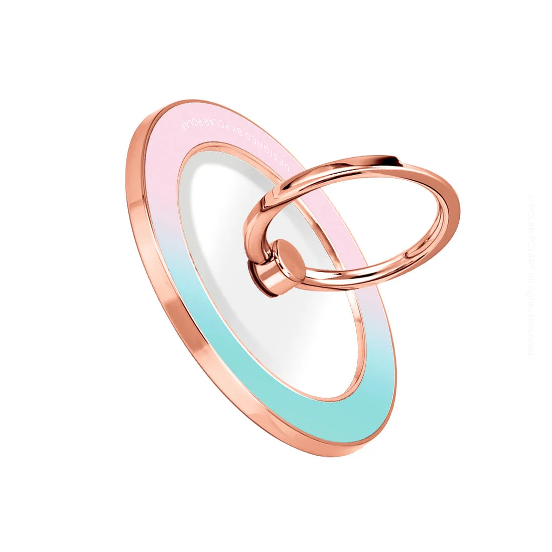 Blue Pink Pastel - Rose Gold MagSafe Phone Grip and Ring Holder Stand