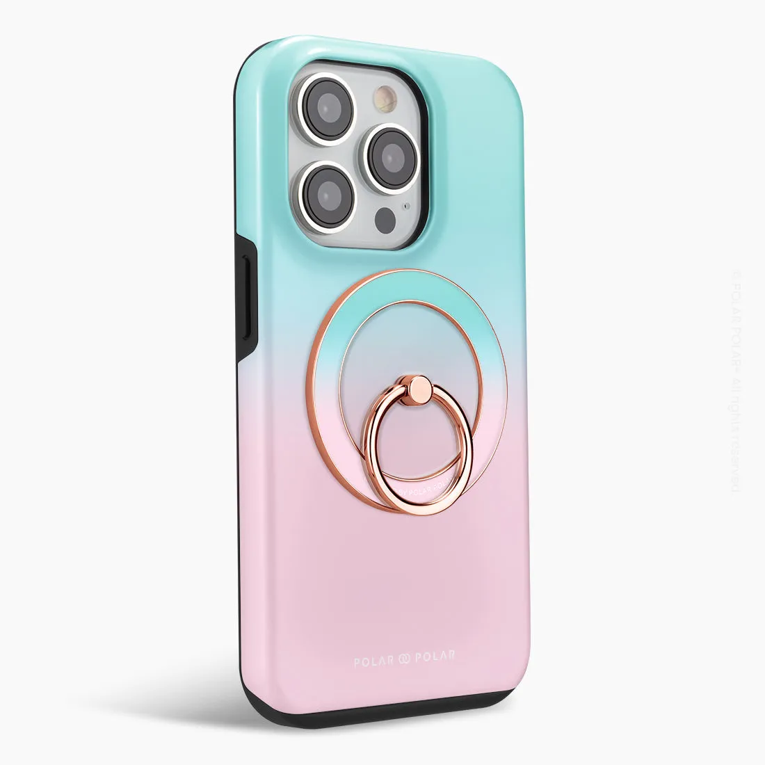 Blue Pink Pastel - Rose Gold MagSafe Phone Grip and Ring Holder Stand