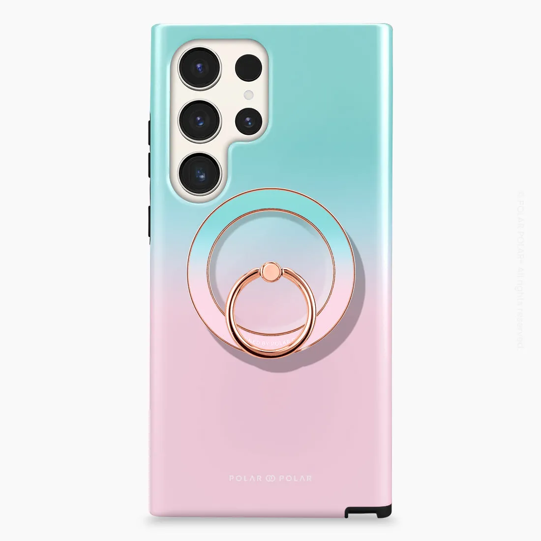 Blue Pink Pastel - Rose Gold MagSafe Phone Grip and Ring Holder Stand