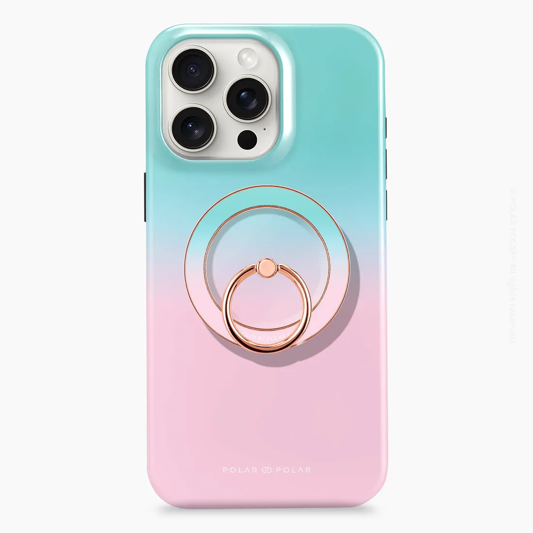 Blue Pink Pastel - Rose Gold MagSafe Phone Grip and Ring Holder Stand