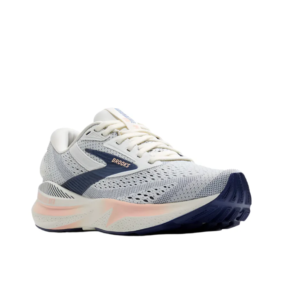 Brooks Women's Adrenaline GTS 24 Lightweight Road Running Shoe - Grey/Blue Ribbon/Peach