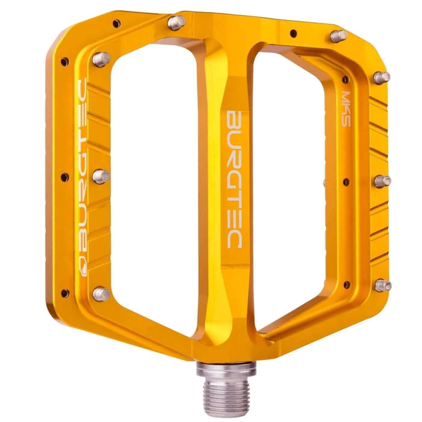 Burgtec Penthouse Flat Pedals MK5 Steel Boost Axles - Gold