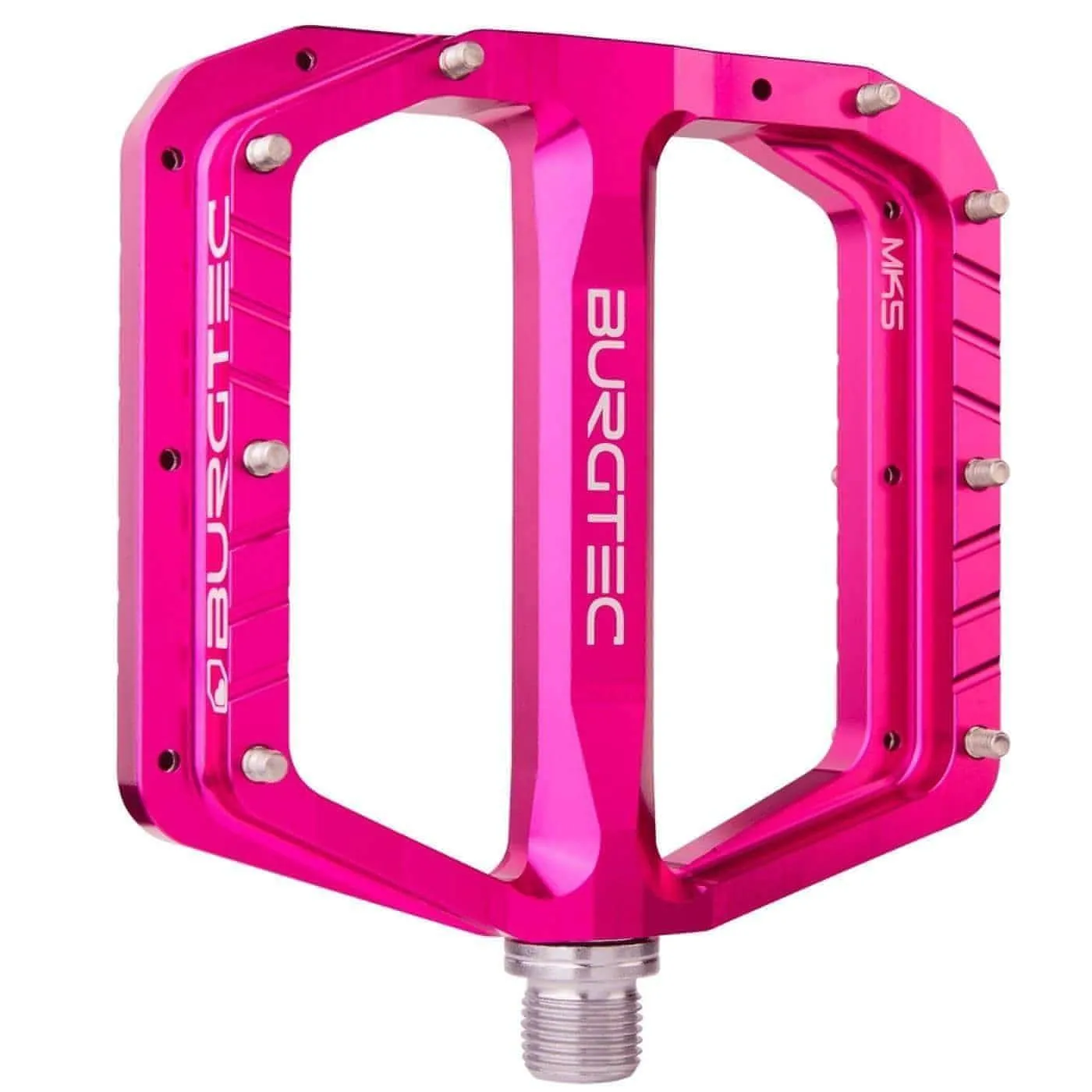 Burgtec Penthouse Flat Pedals MK5 Steel Boost Axles - Pink