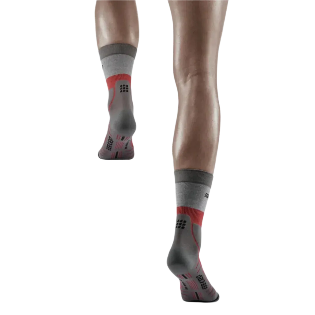CEP | Hiking Light Merino Mid Cut Compression Socks | Women's | Berry/Grey