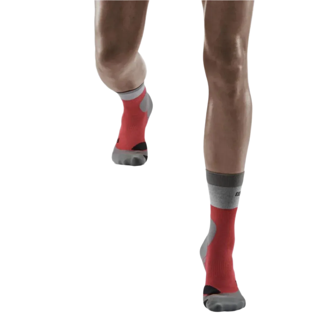 CEP | Hiking Light Merino Mid Cut Compression Socks | Women's | Berry/Grey