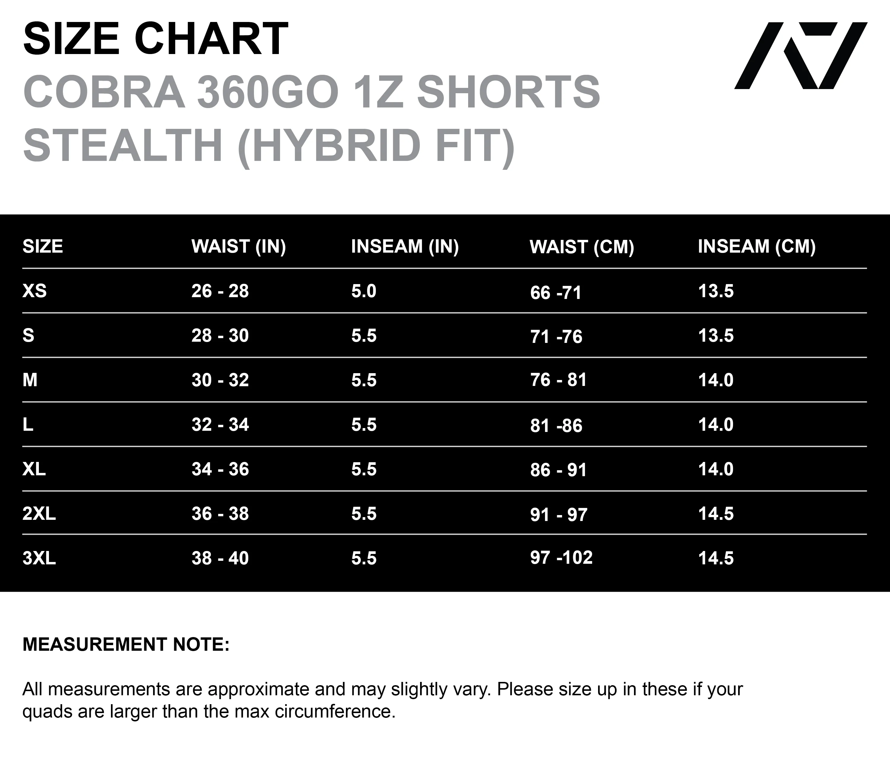 Cobra 360Go 1Z Shorts - Stealth