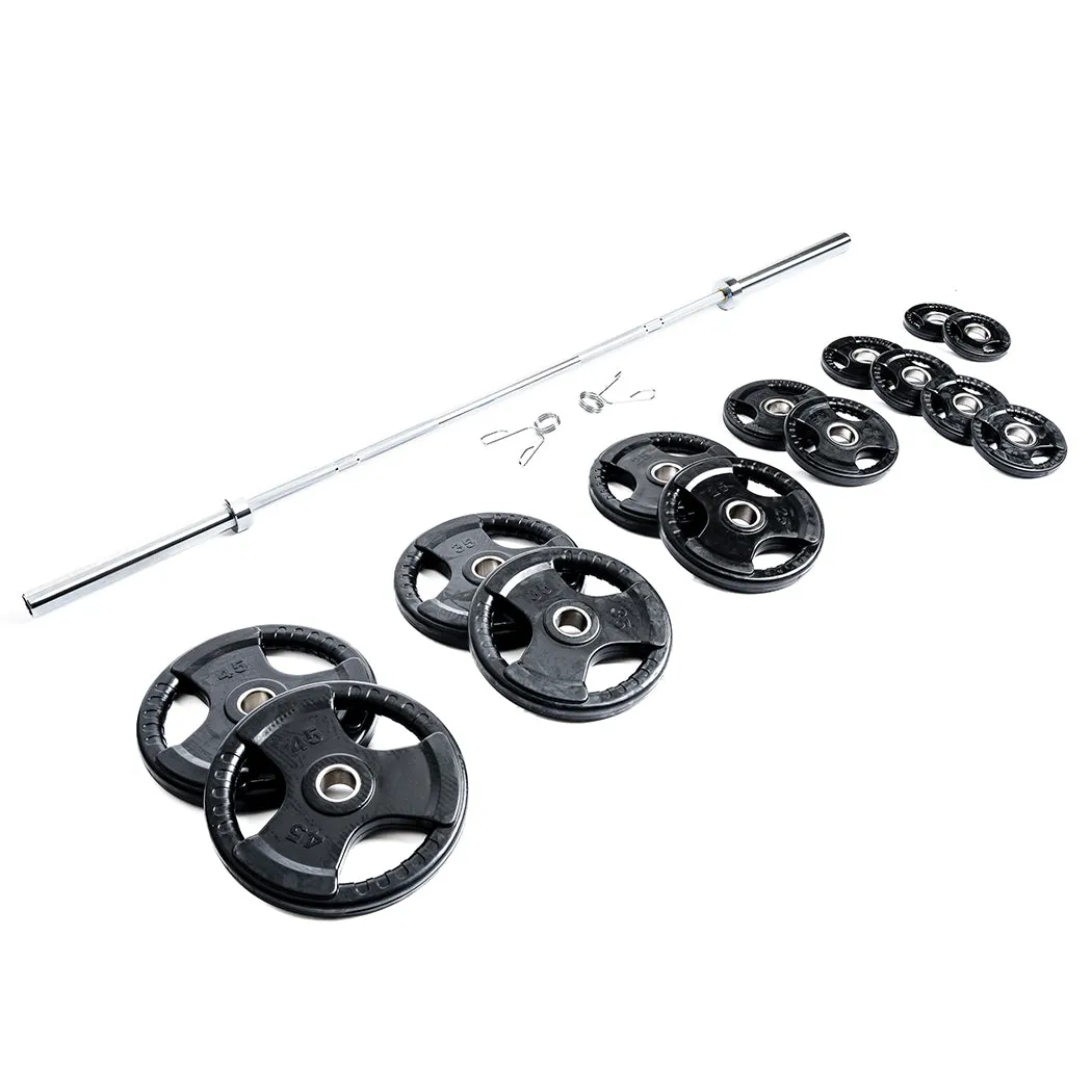 Commercial Power Rack 5G   300 lb Rubber Grip Plate Set