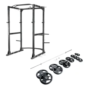 Commercial Power Rack 5G   300 lb Rubber Grip Plate Set