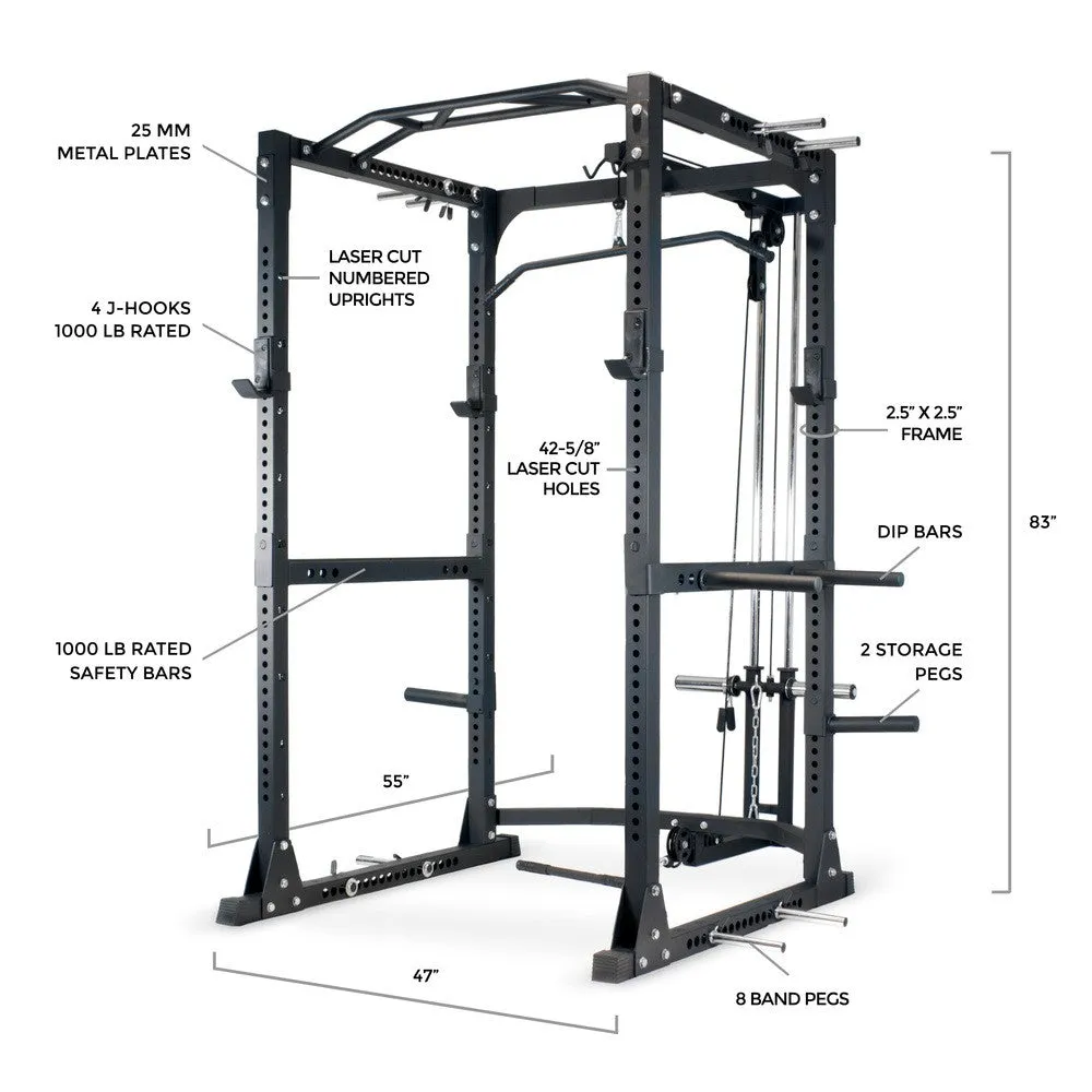 Commercial Power Rack 5G   300 lb Rubber Grip Plate Set