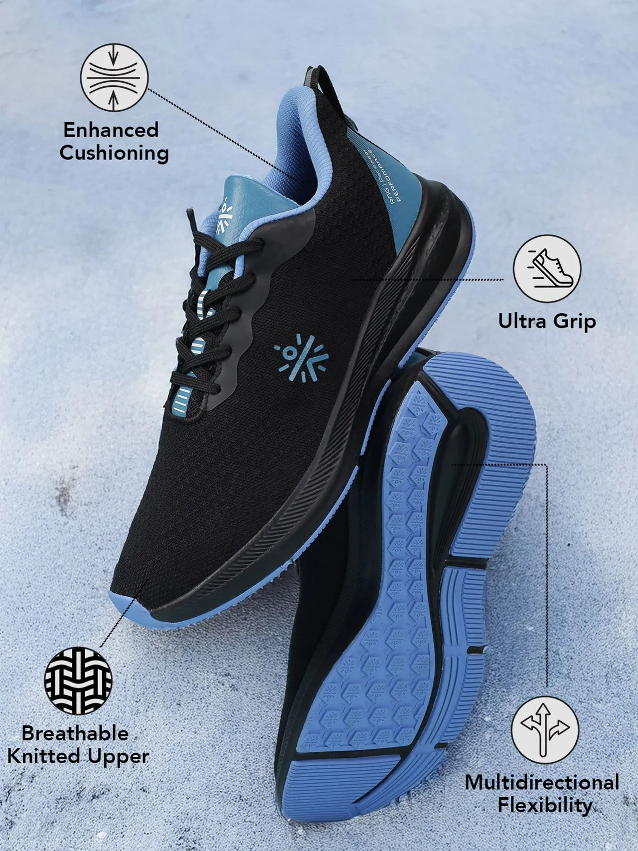 cult Men's ProPulse Running Shoes - Black/Blue