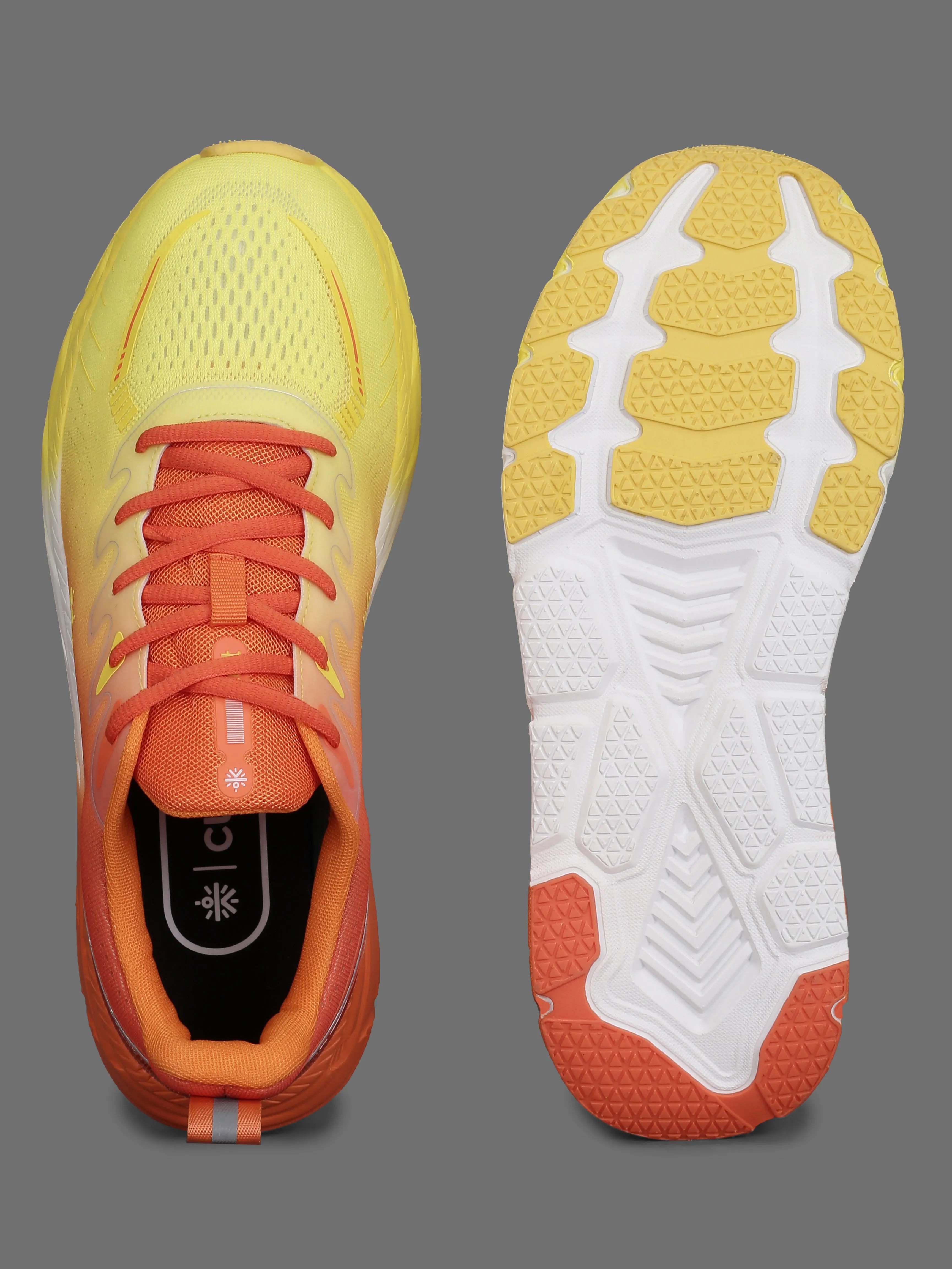 cult Men's Raptor Running Shoes - Lemon Yellow/Orange