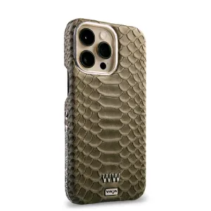 Custom Silver Kobra Grip iPhone 14 Pro leather case