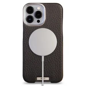 Customizable Silver Grip iPhone 13 Pro Max MagSafe Leather Case